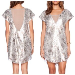 Free People Silver Sequin Dress